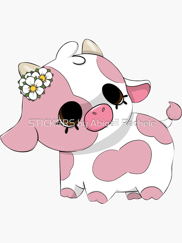 Fancy Strawberry Cow | Sticker