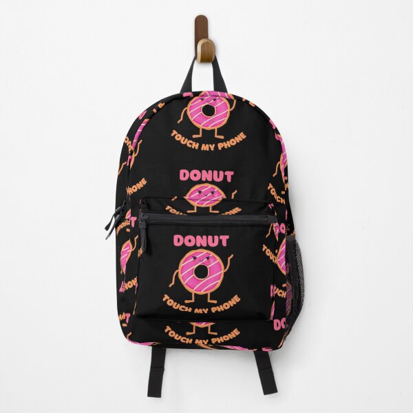 Item preview, Donut Touch My Phone Pun Pink Donut In Black designed and sold by LuckyKermit.