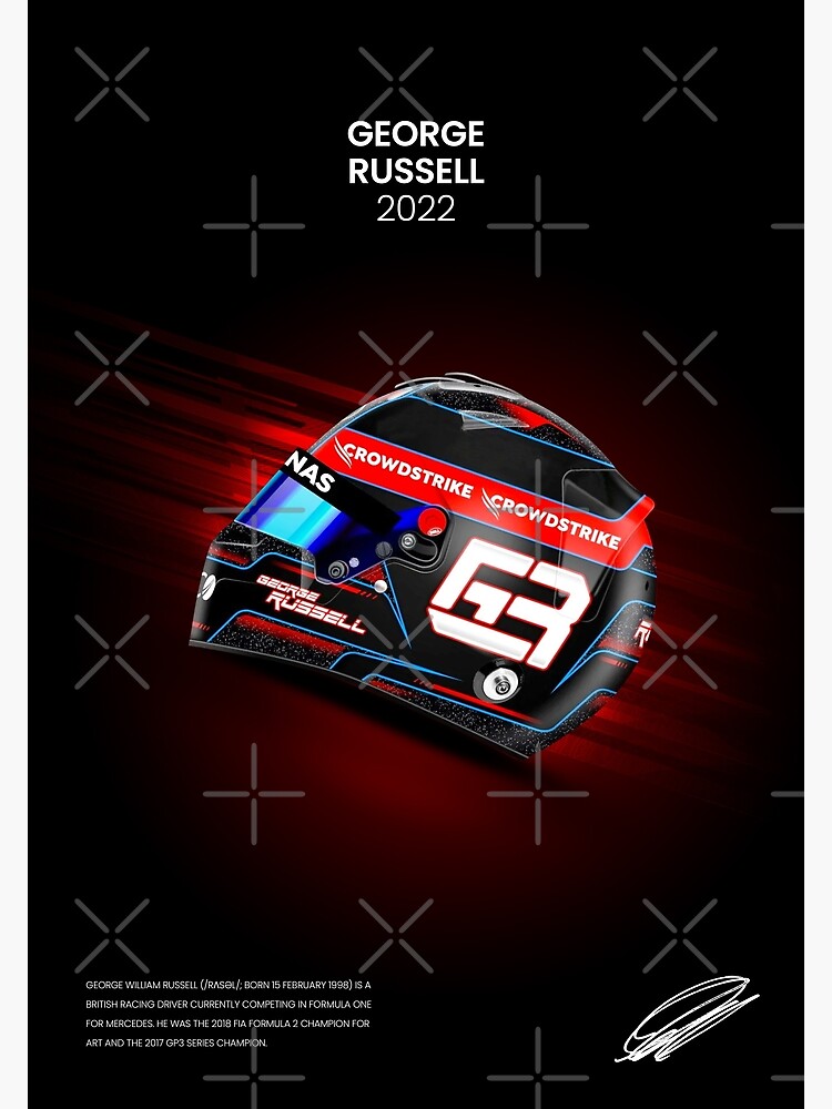 George Russell Helmet 2022 Poster For Sale By Fanaction Redbubble