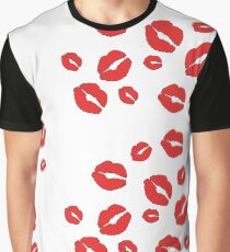 Roter heißer Kuss Grafik T-Shirt