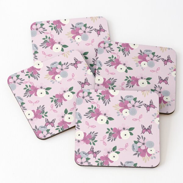 Item preview, Floral and butterfly pattern - Spring in pink designed and sold by FunnyChameleon.
