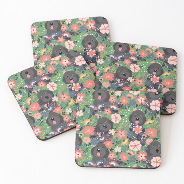 Item preview, Black Cockapoo Cavapoo Cavoodle Garden - Green Background designed and sold by Lulupainting.