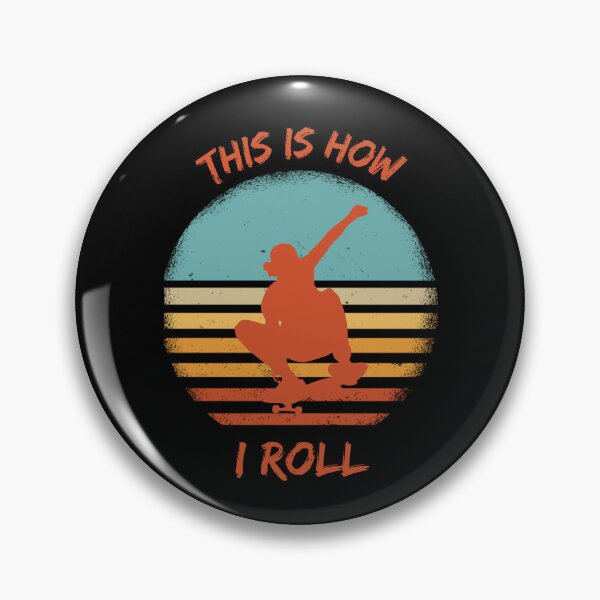 Item preview, This Is How I Roll Skateboard Pun Grunge Retro Sunset In Black designed and sold by LuckyKermit.