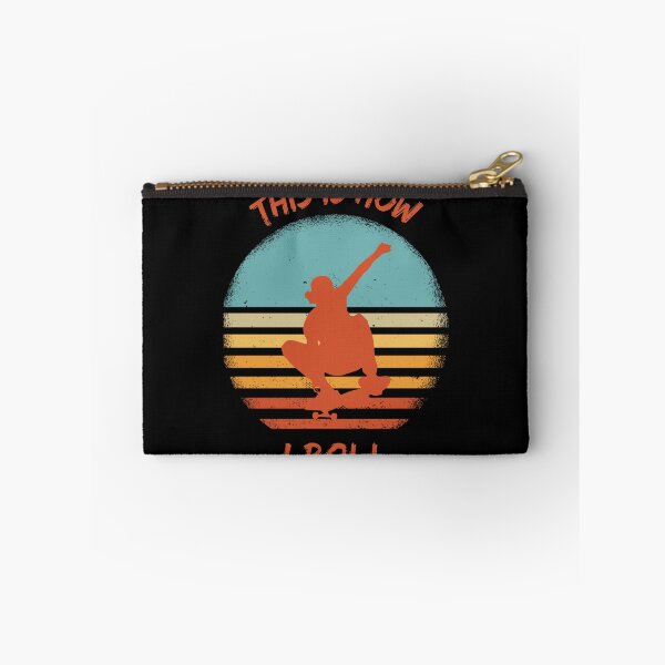 Item preview, This Is How I Roll Skateboard Pun Grunge Retro Sunset In Black designed and sold by LuckyKermit.