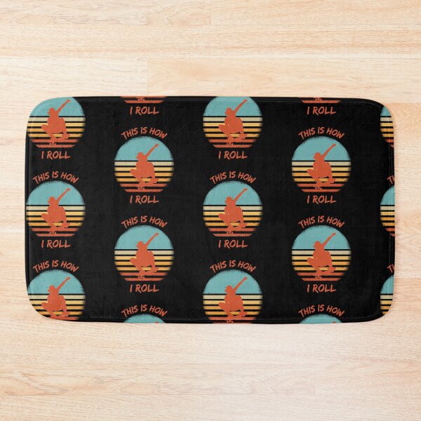 Item preview, This Is How I Roll Skateboard Pun Grunge Retro Sunset In Black designed and sold by LuckyKermit.