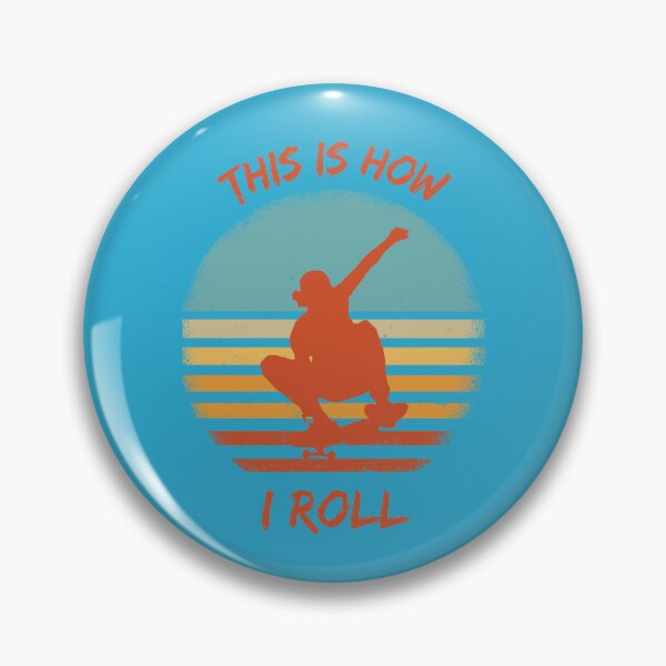 Item preview, This Is How I Roll Skateboard Pun Grunge Retro Sunset In Blue designed and sold by LuckyKermit.