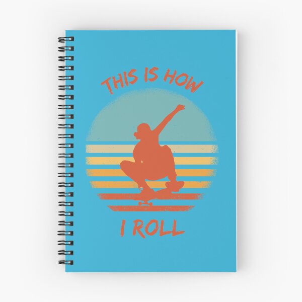 Item preview, This Is How I Roll Skateboard Pun Grunge Retro Sunset In Blue designed and sold by LuckyKermit.