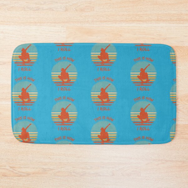 Item preview, This Is How I Roll Skateboard Pun Grunge Retro Sunset In Blue designed and sold by LuckyKermit.