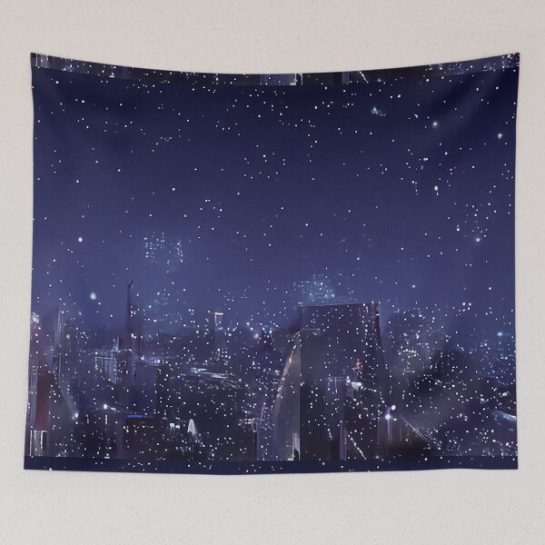 Item preview, City at Night Skyline Downtown starry sky designed and sold by philbraxton.