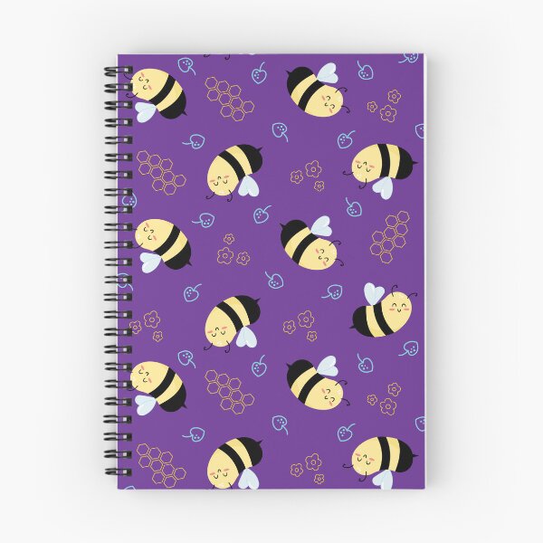 Item preview, Flying bee purple kawaii pattern designed and sold by high5doodle.