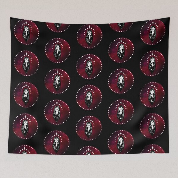 Item preview, Moon Goddess Moon Phases Red Celestial Space designed and sold by OnyxMoonDesigns.