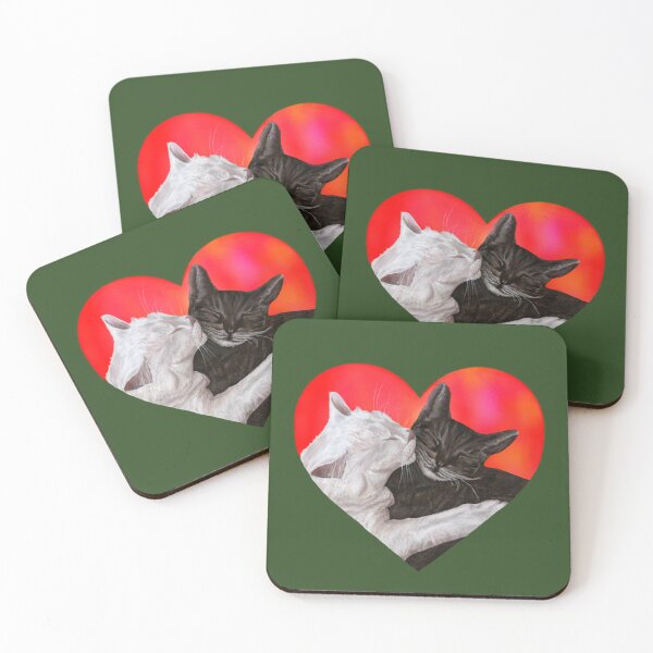 Item preview, Cat, cats, kitten, kittens painting, art, interracial couple, love, Valentine’s day   designed and sold by AAndEdesign.