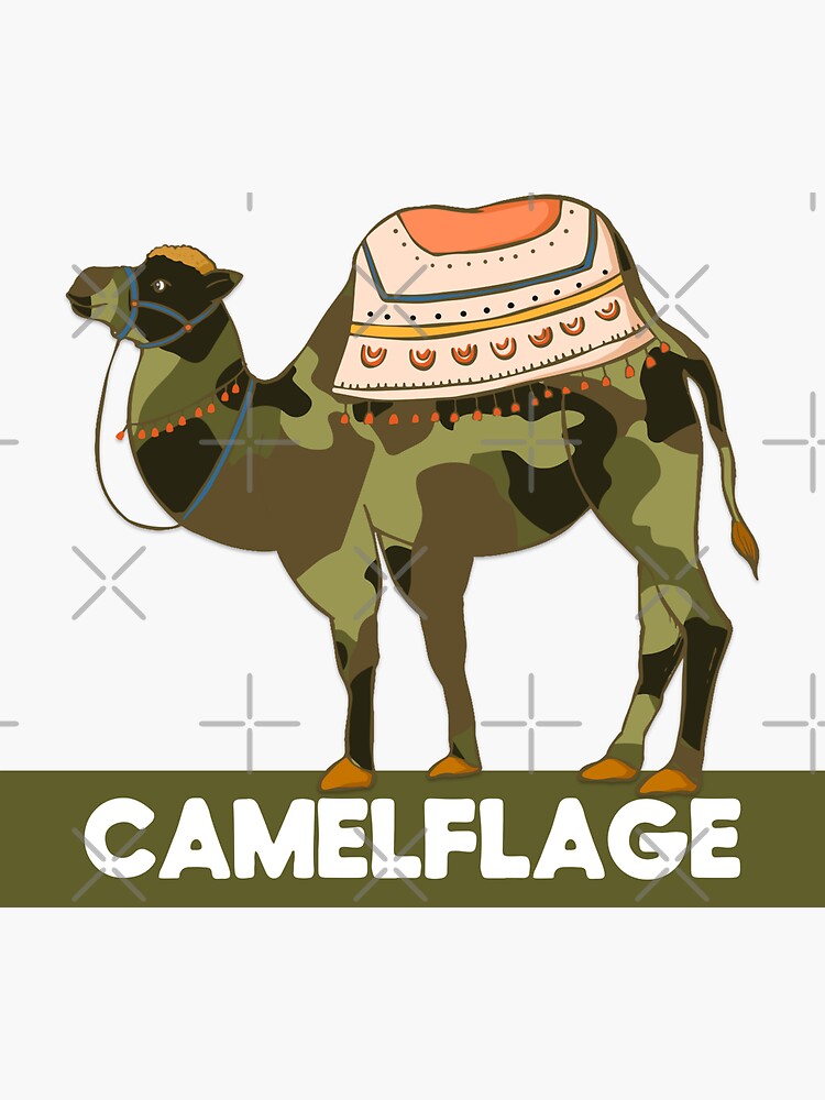 funny-camelflage-camel-animal-pun-sticker-by-mschubbybunny-redbubble