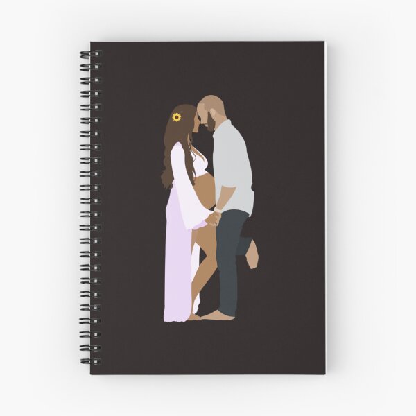 Item preview, Interracial Pregnant Couple Illustration Greeting Card    designed and sold by AAndEdesign.