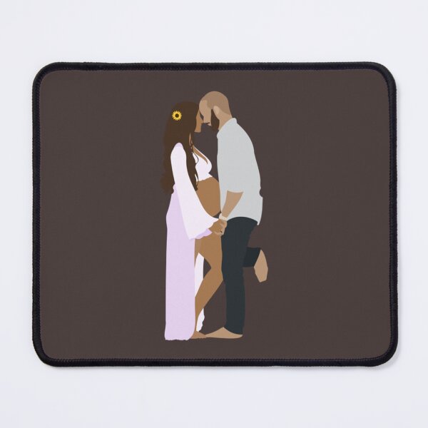 Item preview, Interracial Pregnant Couple Illustration Greeting Card    designed and sold by AAndEdesign.