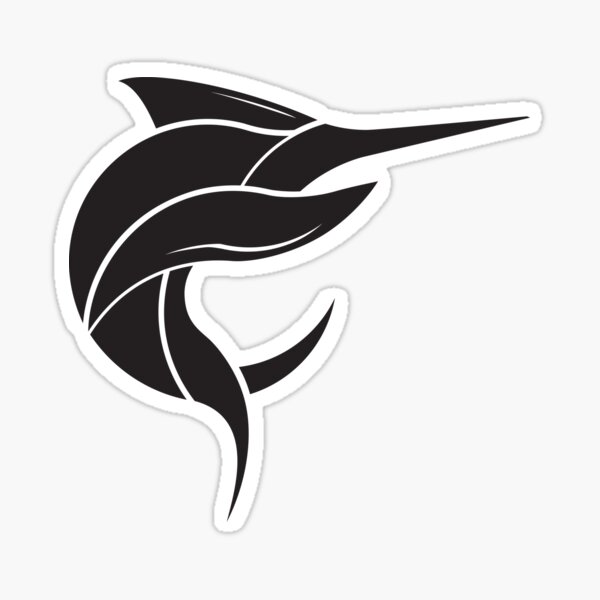 Black Marlin Blog Logo - Black on White Sticker