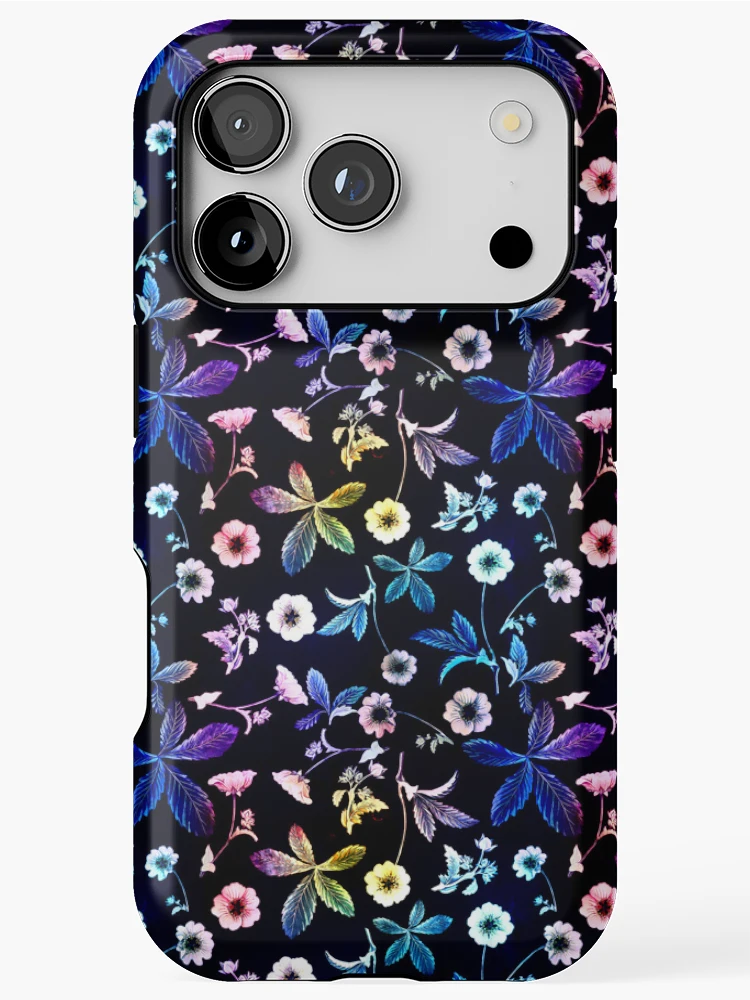 Thumbnail 1 of 4, iPhone Case, Dark Floral Spring Pattern designed and sold by Youpattern.