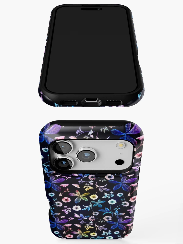 Thumbnail 3 of 4, iPhone Case, Dark Floral Spring Pattern designed and sold by Youpattern.