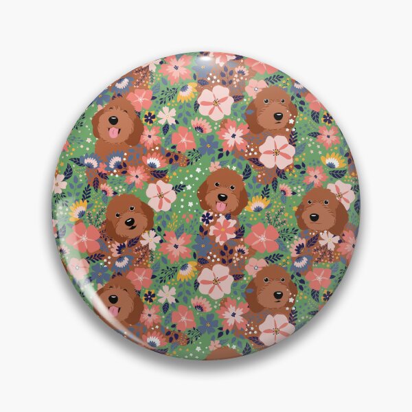 Item preview, Red Ruby Cockapoo Cavapoo Cavoodle Garden - Green Background designed and sold by Lulupainting.