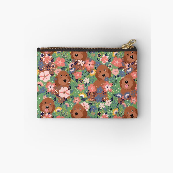 Item preview, Red Ruby Cockapoo Cavapoo Cavoodle Garden - Green Background designed and sold by Lulupainting.