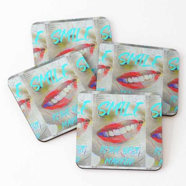 Item preview, Smile is the best make up with cyan slim wording shown teeth designed and sold by Bekindtome.