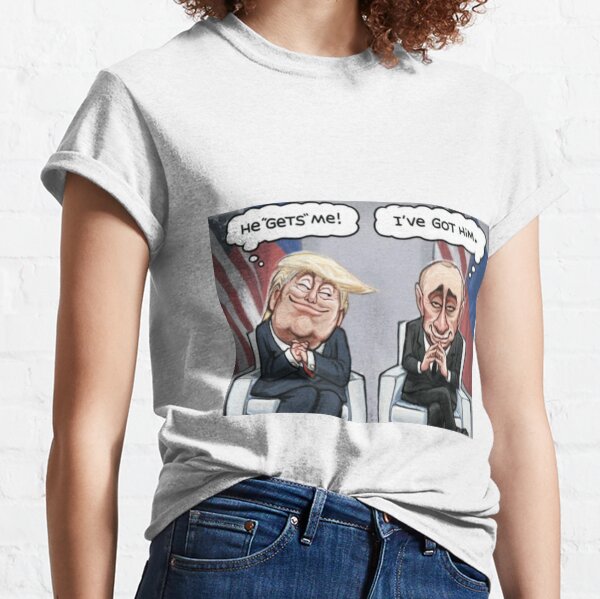 Vista previa del artículo con la obra «Divertido Trump y Putin Él me entiende», diseñado y vendido por PhoebeWong.