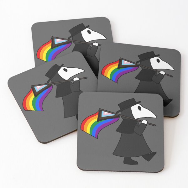Item preview, Plague doctor with LGBTQ+ flag designed and sold by DoesArtAndStuff.