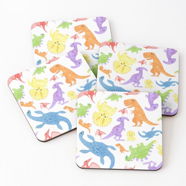 Item preview, Cute colorful dinosaurs pattern designed and sold by Hellosandraart.