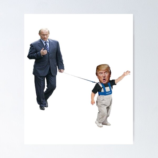 Item preview, Little Trump On Leash with Putin Never Trump designed and sold by PhoebeWong.