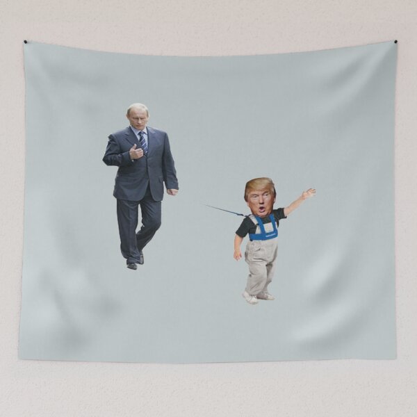 Item preview, Little Trump On Leash with Putin Never Trump designed and sold by PhoebeWong.