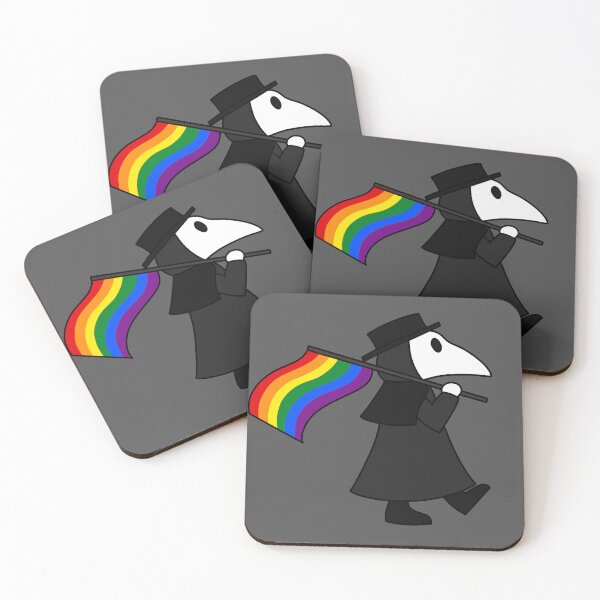 Item preview, Plague doctor with LGBTQ+ flag designed and sold by DoesArtAndStuff.