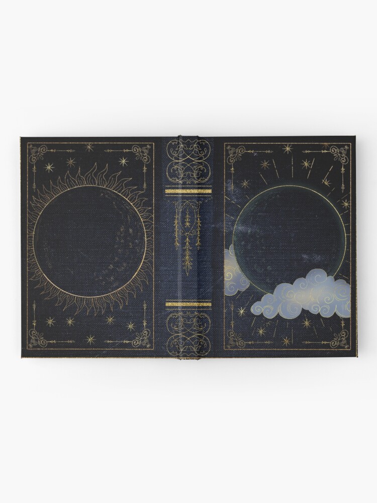 Thumbnail 2 of 3, Journal, Mystical Dark Moon Vintage Style Grimoire (Blue, Gold) designed and sold by Mondakranta.