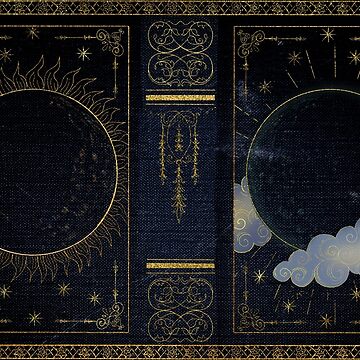 Artwork thumbnail, Mystical Dark Moon Vintage Style Grimoire (Blue, Gold) by ‧͙⁺˚*・༓☾ Moon Saikia ☽༓・*˚⁺‧͙