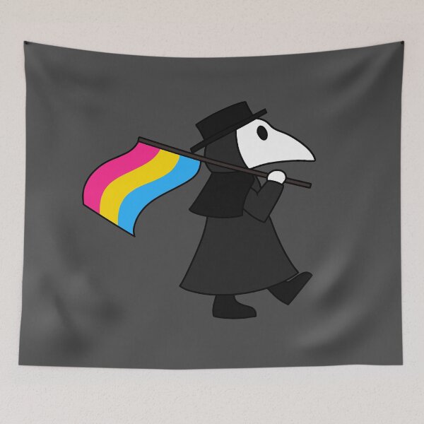 Item preview, Plague doctor with pansexual flag designed and sold by DoesArtAndStuff.