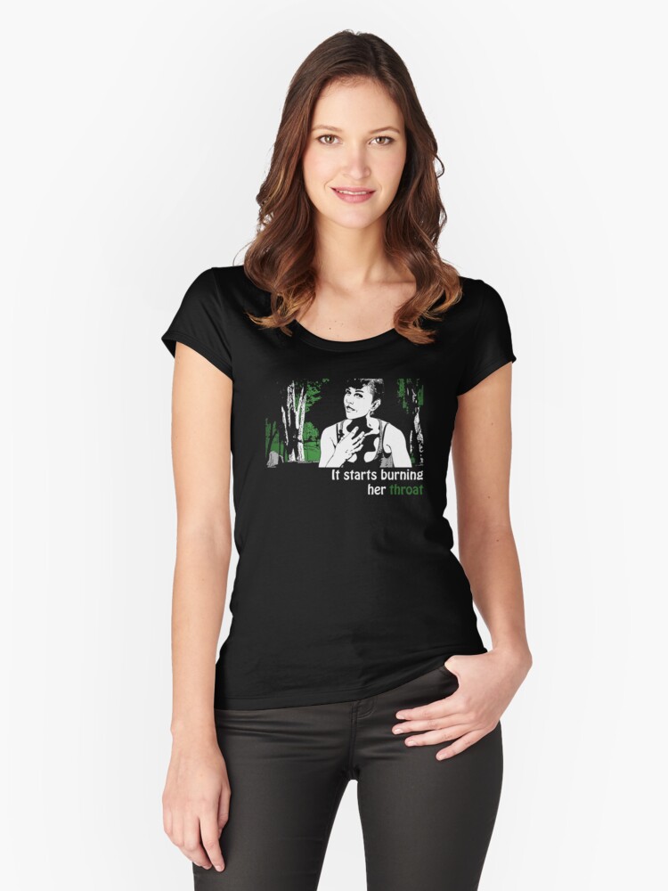 Thumbnail 1 of 3, Fitted Scoop T-Shirt, Burning Her Throat designed and sold by Ragcha.