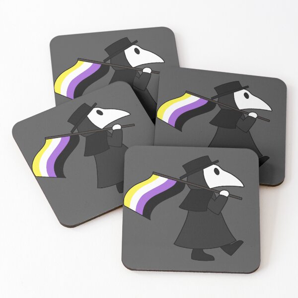 Item preview, Plague doctor with nonbinary flag designed and sold by DoesArtAndStuff.
