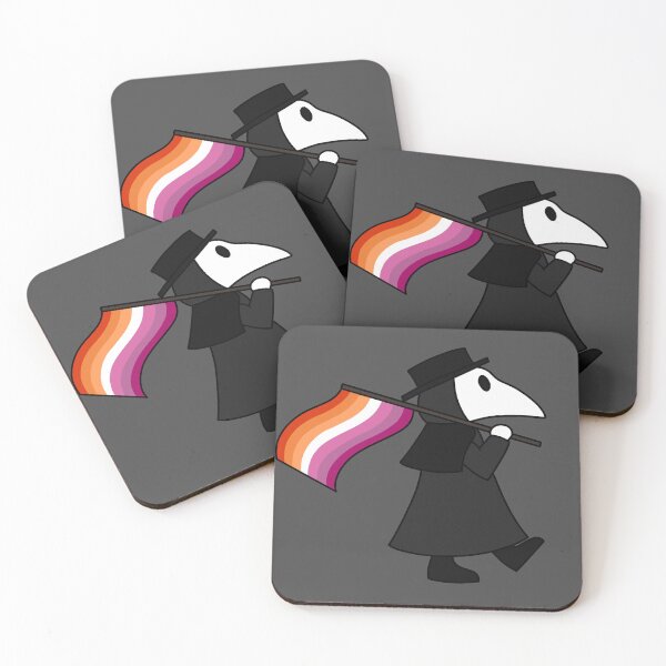 Item preview, Plague doctor with lesbian flag designed and sold by DoesArtAndStuff.