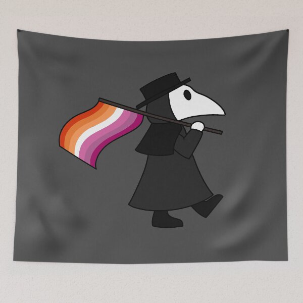 Item preview, Plague doctor with lesbian flag designed and sold by DoesArtAndStuff.