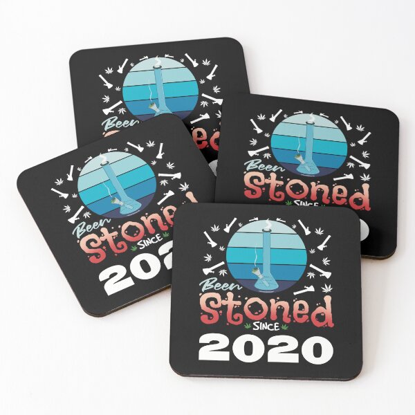 Item preview, Been stoned since 2020 (Blue retro vintage sunset with bong) designed and sold by YomeHayin.