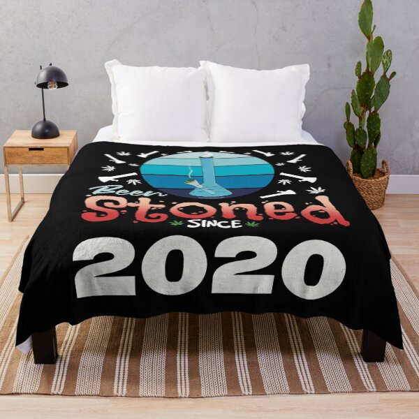Item preview, Been stoned since 2020 (Blue retro vintage sunset with bong) designed and sold by YomeHayin.
