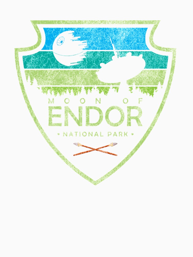 Imagen 3 de 3, Camiseta ¾ estilo béisbol con la obra Parque Nacional Luna de Endor Cultura pop Serie Geekdom DopeyArt Camiseta clásica, diseñada y vendida por MattiasHaneder.