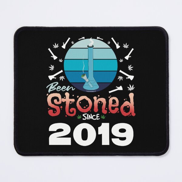 Item preview, Been stoned since 2019 (Blue retro vintage sunset with bong) designed and sold by YomeHayin.