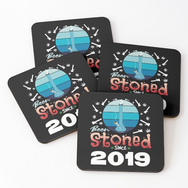 Item preview, Been stoned since 2019 (Blue retro vintage sunset with bong) designed and sold by YomeHayin.
