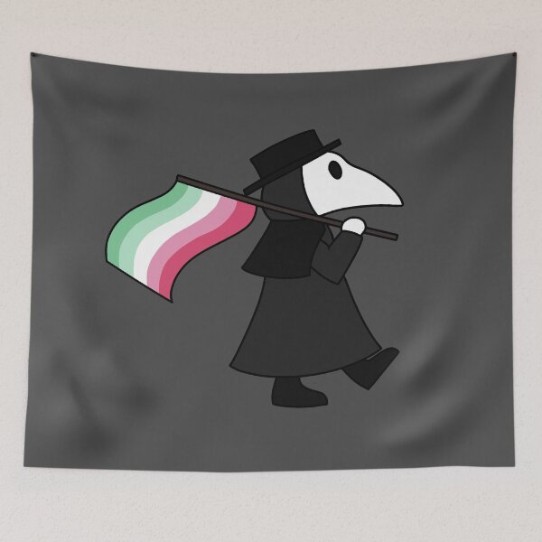 Item preview, Plague doctor with abrosexual flag designed and sold by DoesArtAndStuff.