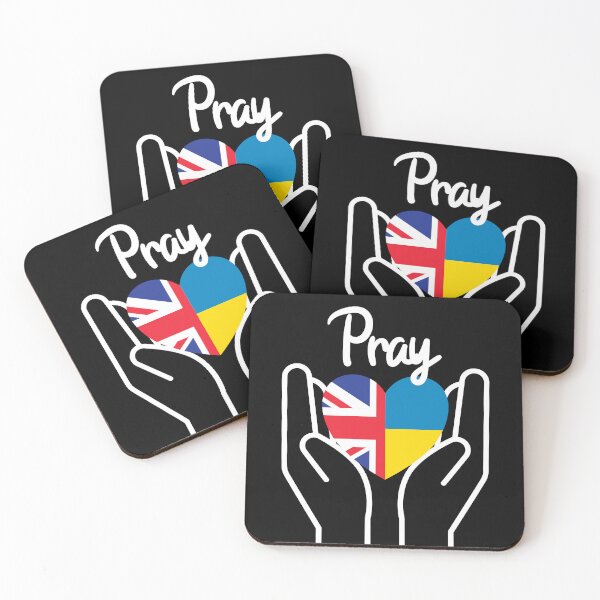Item preview, Pray For Ukraine, Pray For Peace, UK Supports Ukraine, UK Stands With Ukraine, Heart With Combined Flags designed and sold by Coralgb.