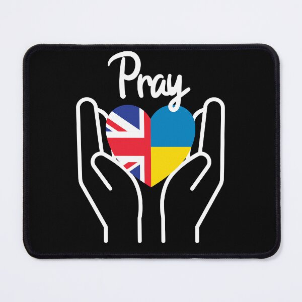 Item preview, Pray For Ukraine, Pray For Peace, UK Supports Ukraine, UK Stands With Ukraine, Heart With Combined Flags designed and sold by Coralgb.