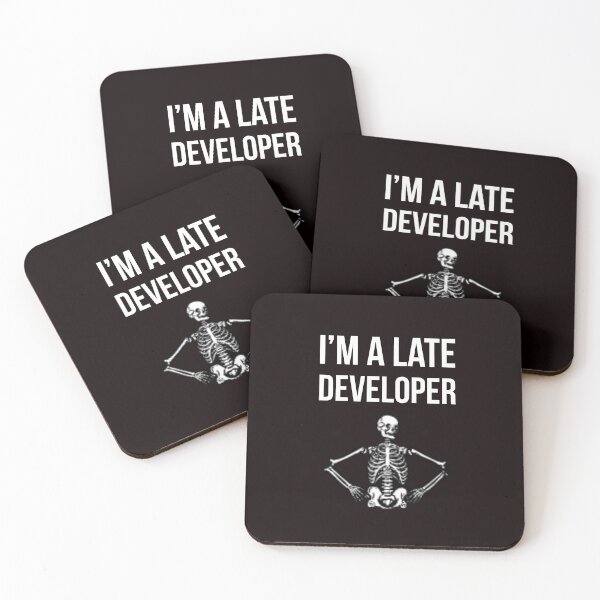 Item preview, Late developer skeleton designed and sold by Slogans4u.