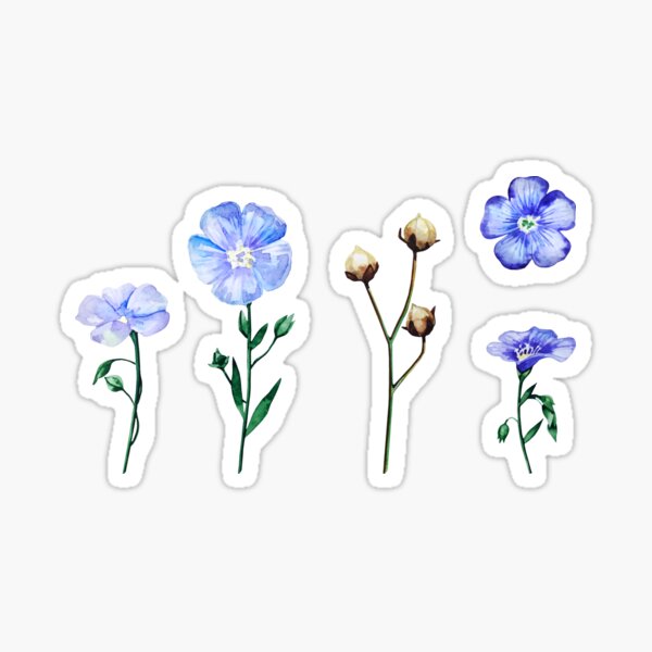 Watercolor linen flower set Sticker