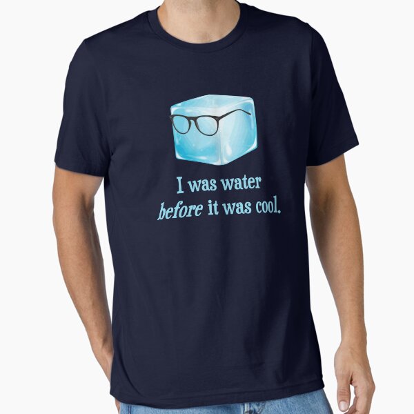 Vista previa del artículo con la obra «El cubo de hielo hipster era agua antes de ser cool», diseñado y vendido por TheShirtYurt.