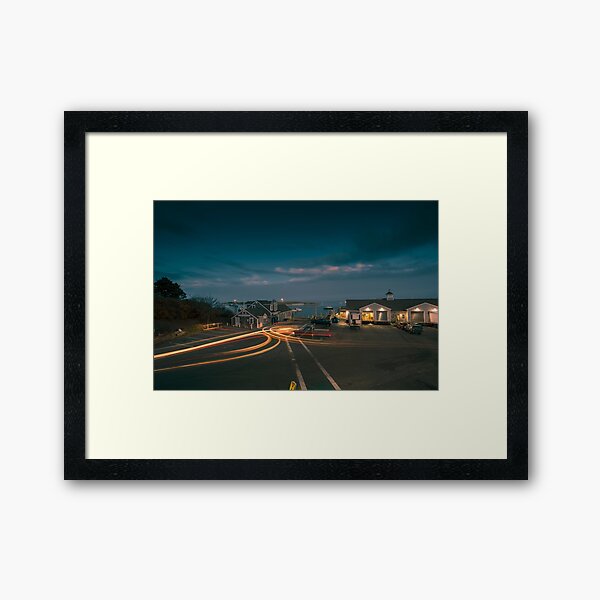 Night at Chatham Pier and Fish Market Framed Art Print
